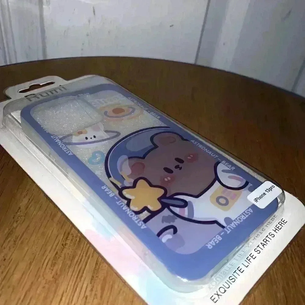RUMI Iphone 13 pro case, cute brown bear astronaut Bear cute design